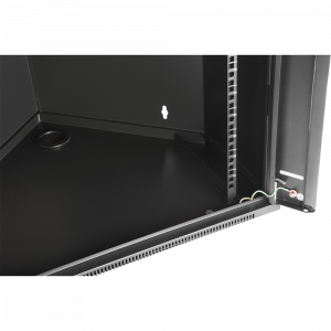 Wall corner enclosure, 600 mm deep, glass door, black